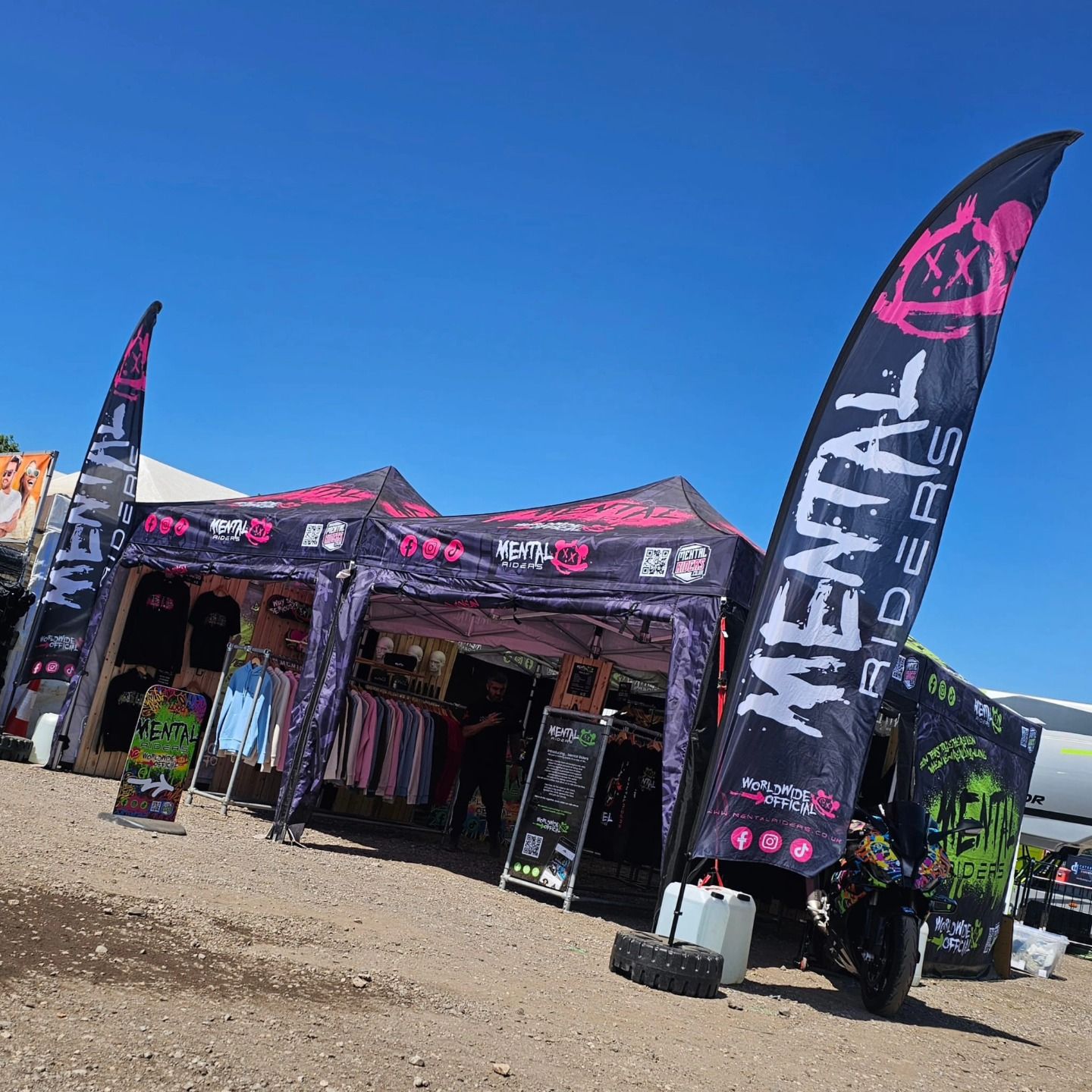 fully detailed and branded logo, showing of their feather flags etc.