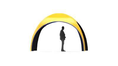 4m x 4m inflatable dome height dimension visualiser