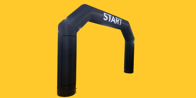 black starting line inflatable arch