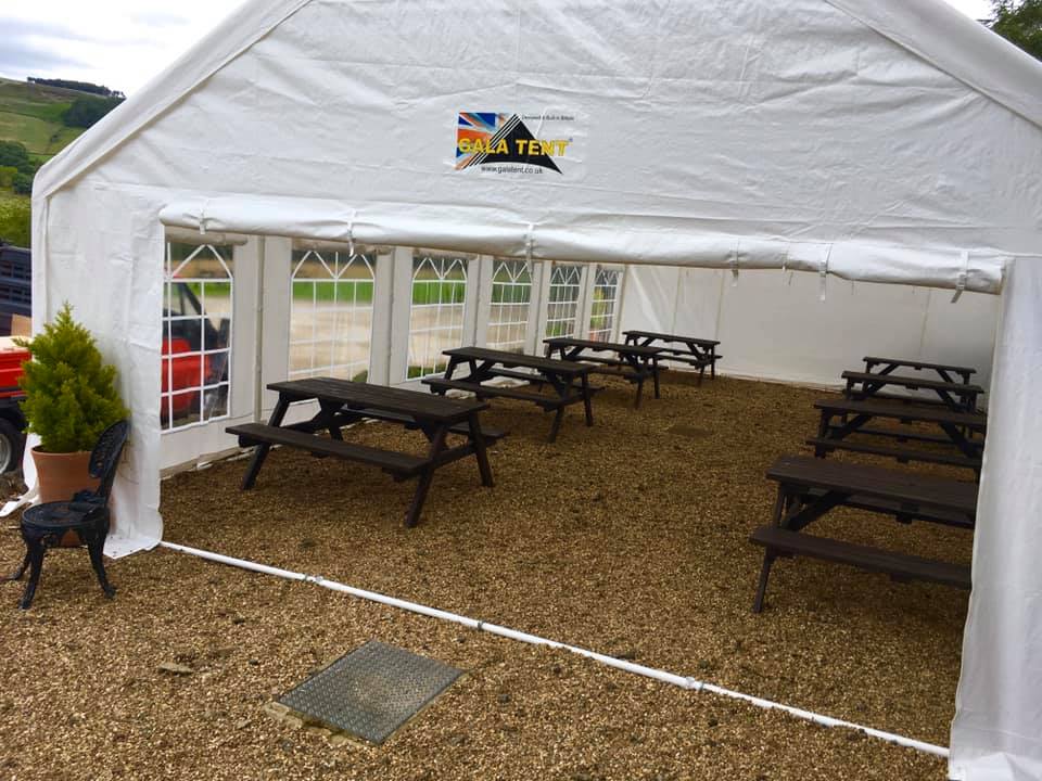 large marquee for a garden wedding
