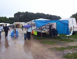 poor quality market stalls at outdoor event