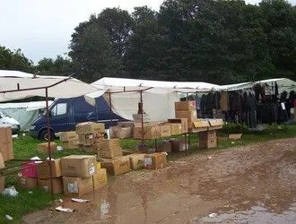 broken market stalls