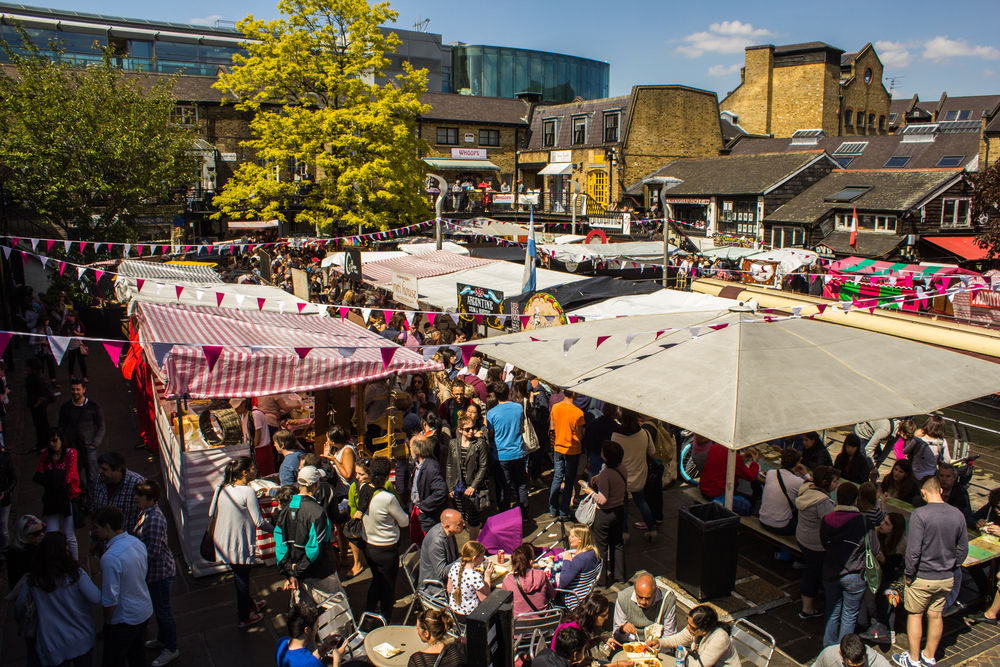 purple gazebo for selling vegan street food
