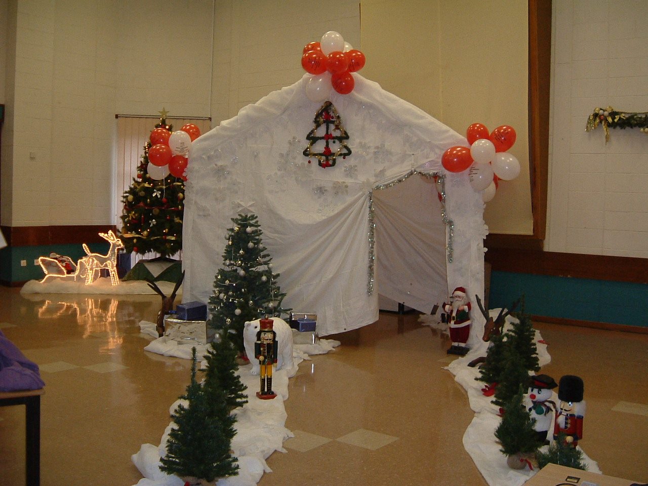 plain gazebo with christmas decorations