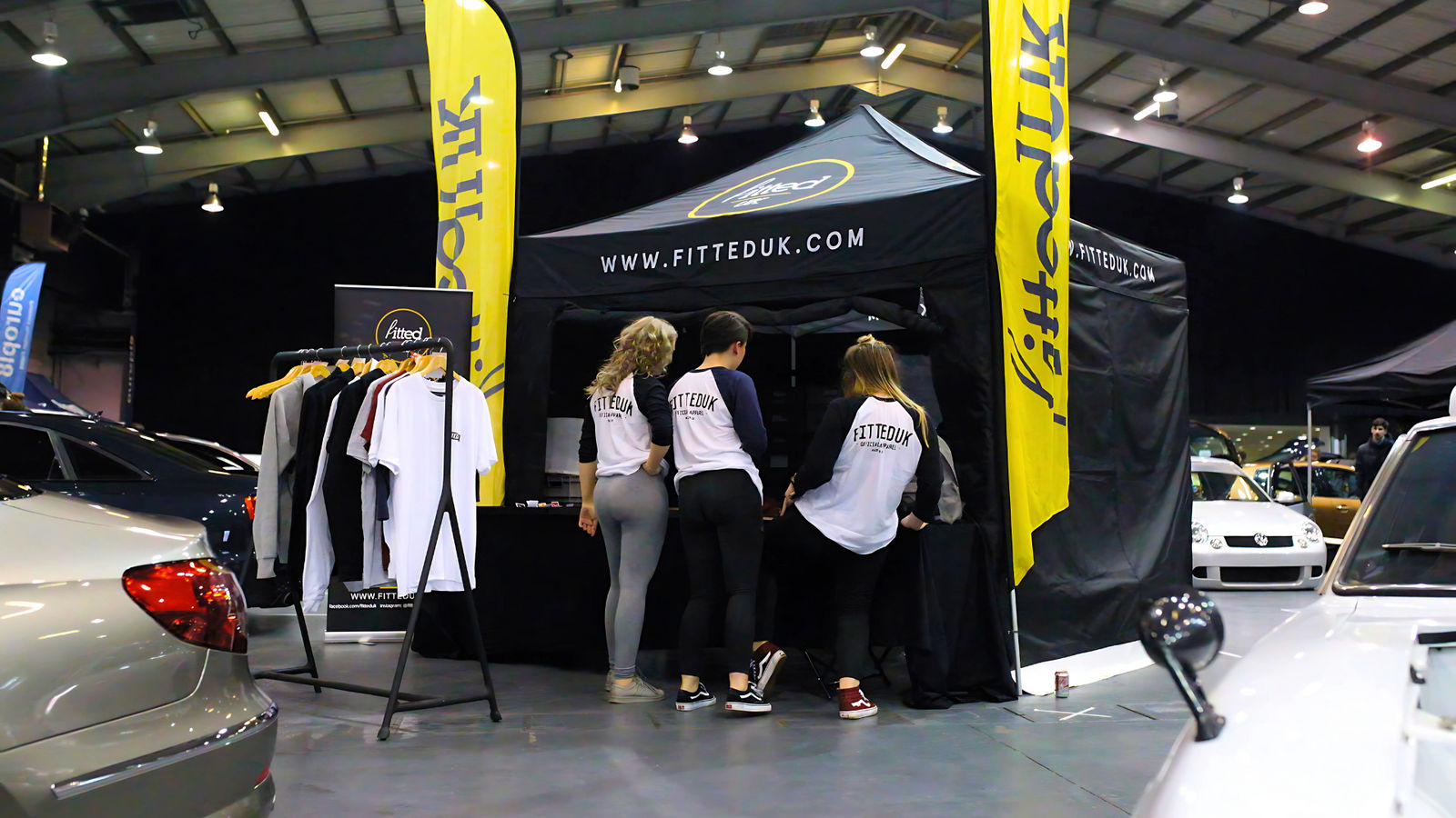 Branded gazebo and flag set up