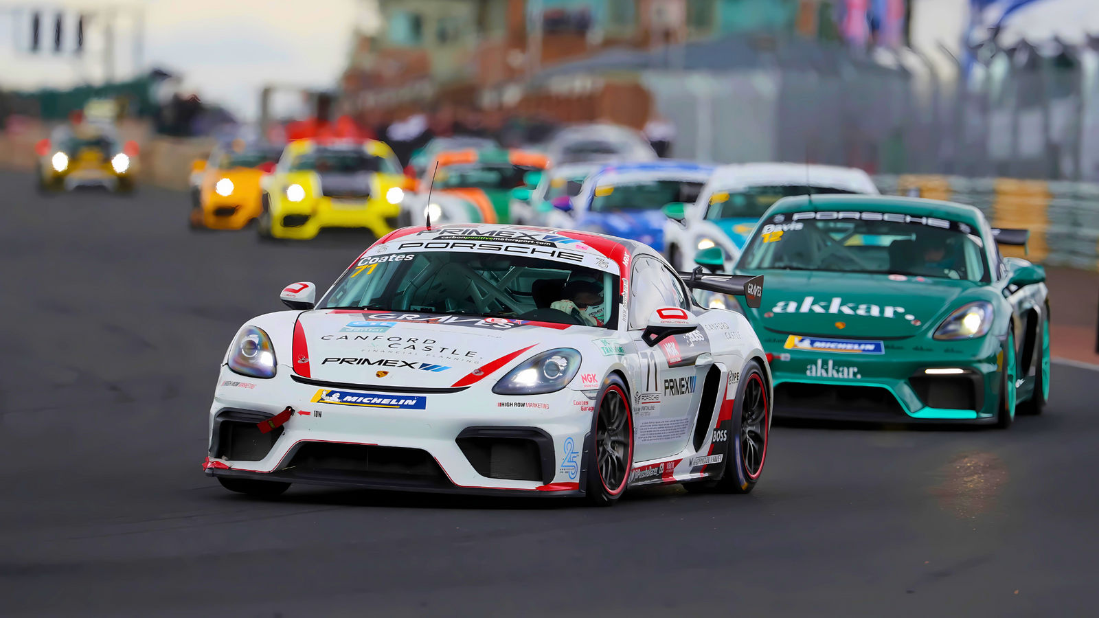 Race cars on track