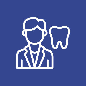 dentist icon white on blue