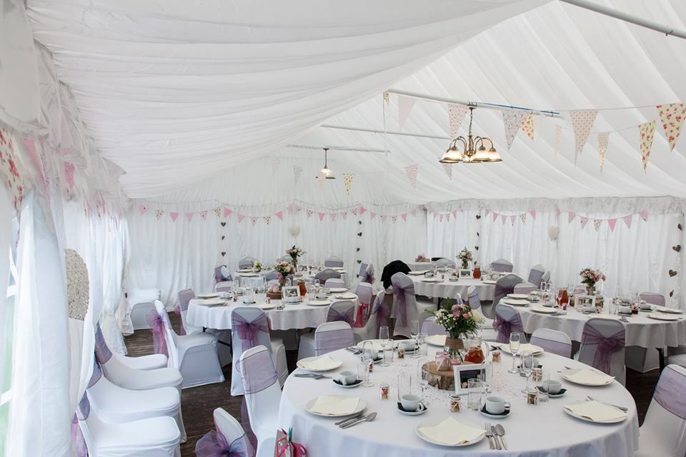 marquee elegantly dressed for a wedding