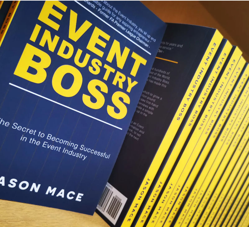 Event industry boss book on a shelf