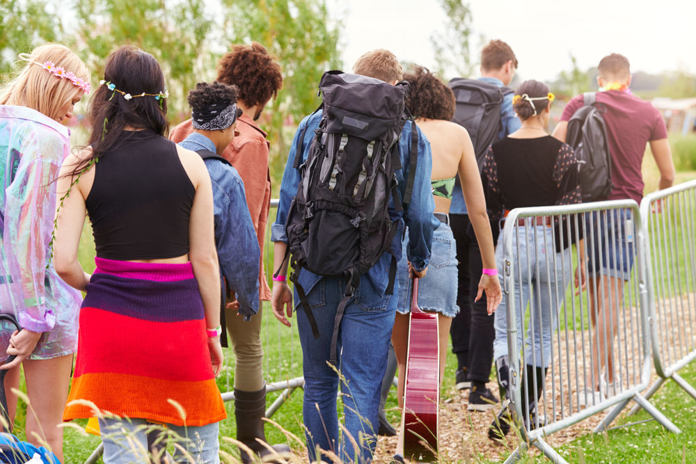 festival goers entering festival