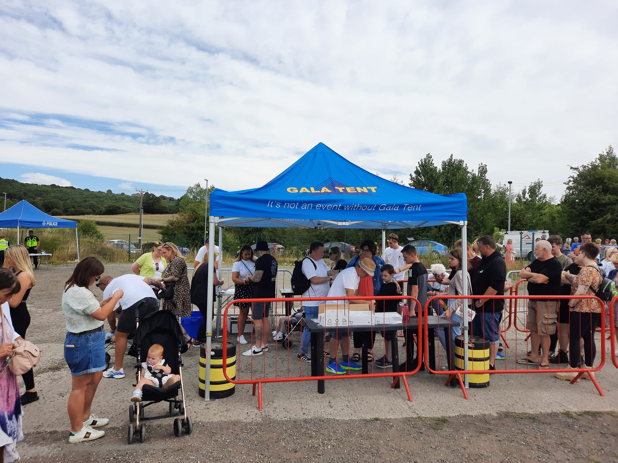 gazebo used as security tent at festival