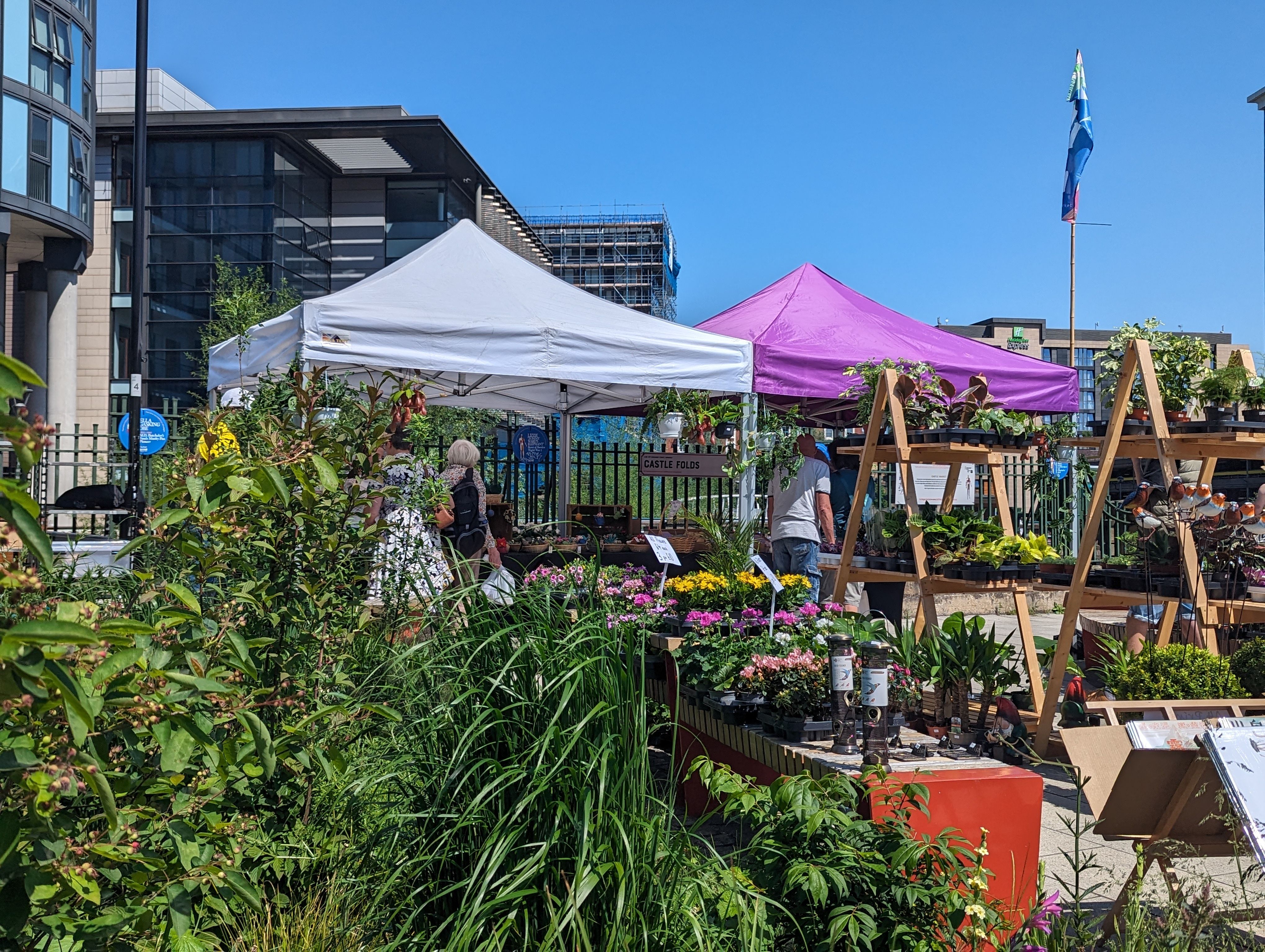 Flower market gazebo stands