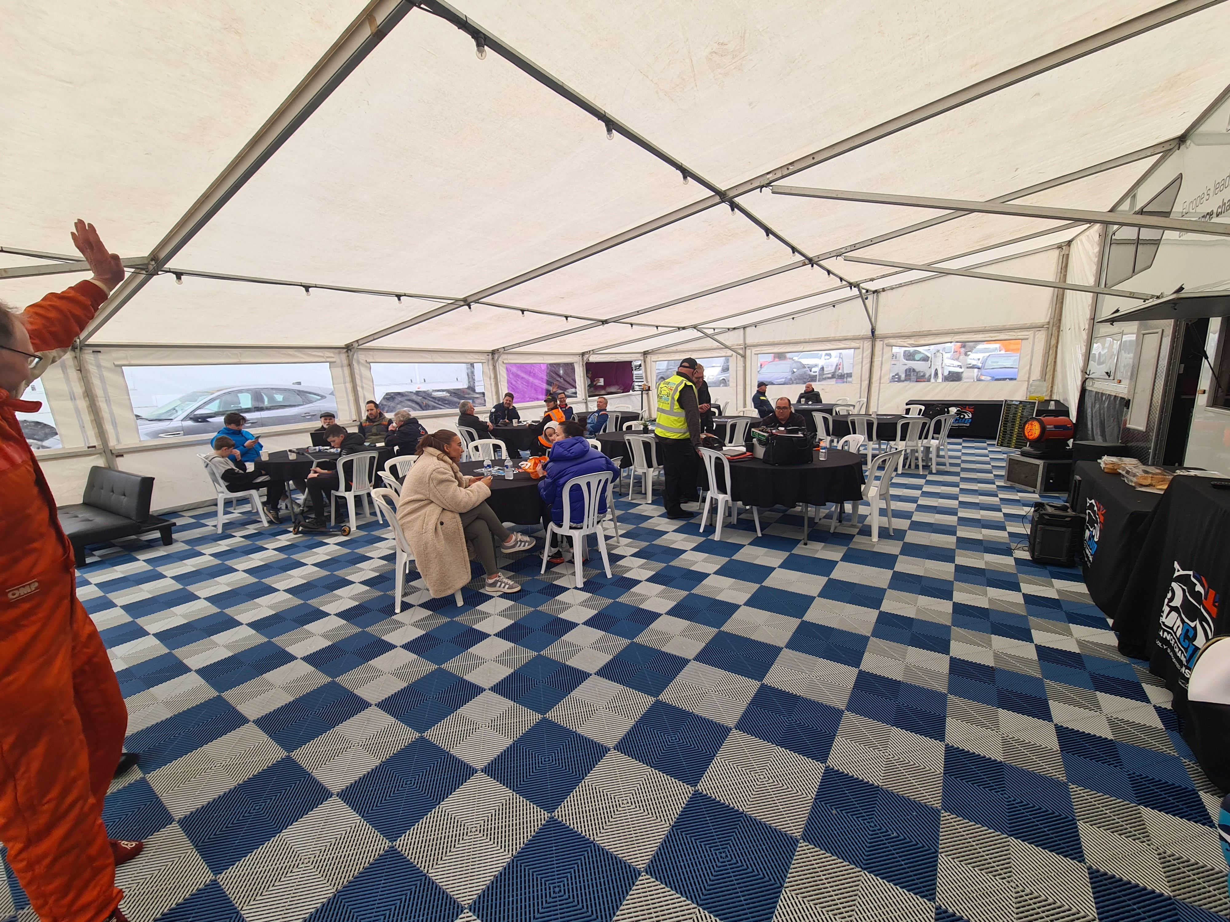 Swisstrax in motorsport hospitality set up