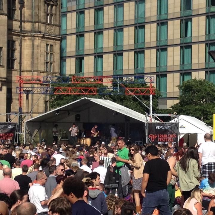 Large festival stage tent in Sheffield