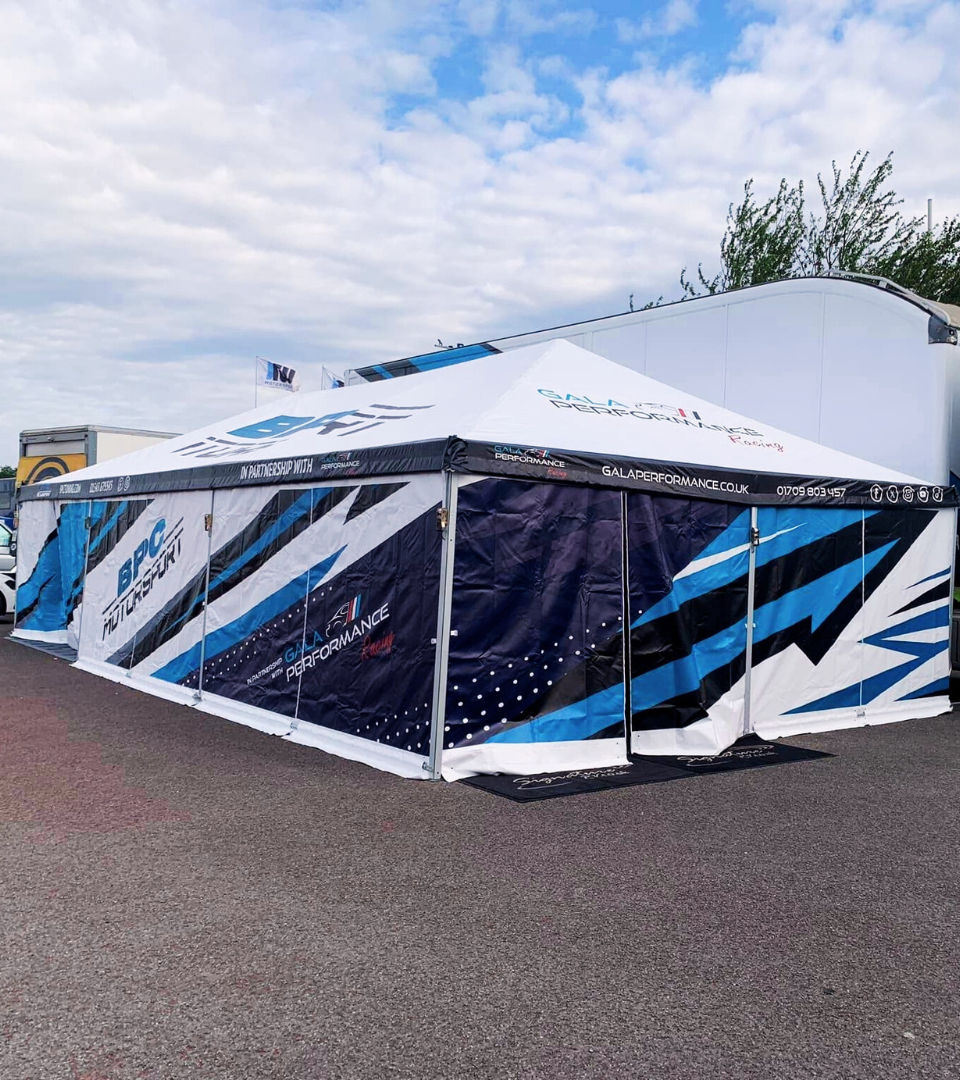 branded motorsport marquee