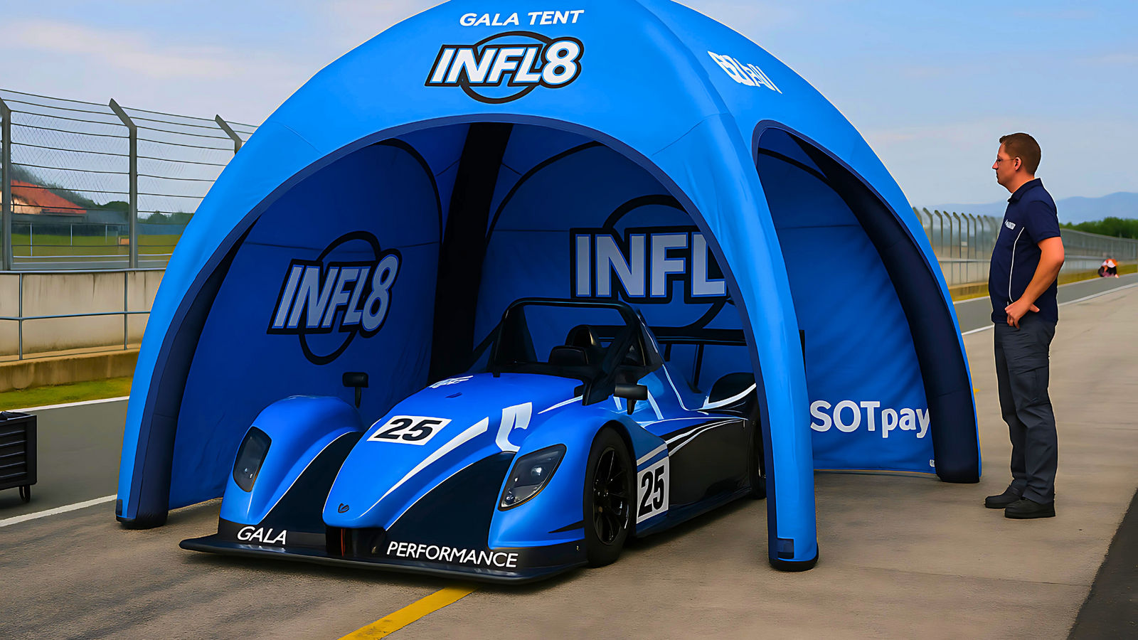 motorsport inflatable exhabition