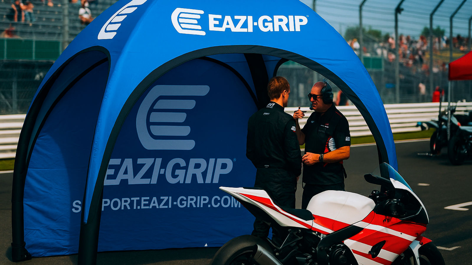 motor racing inflatable setup