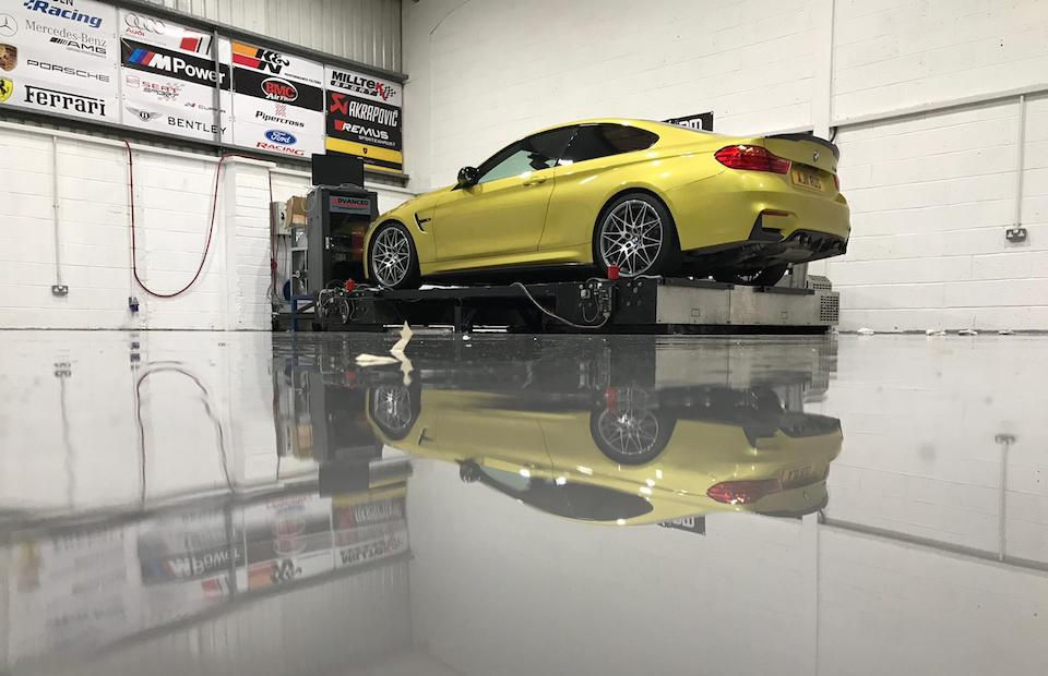 car on jack epoxy flooring
