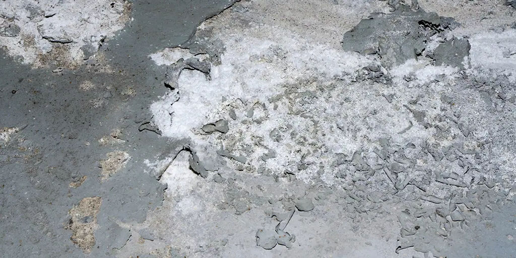 pealing concrete floor