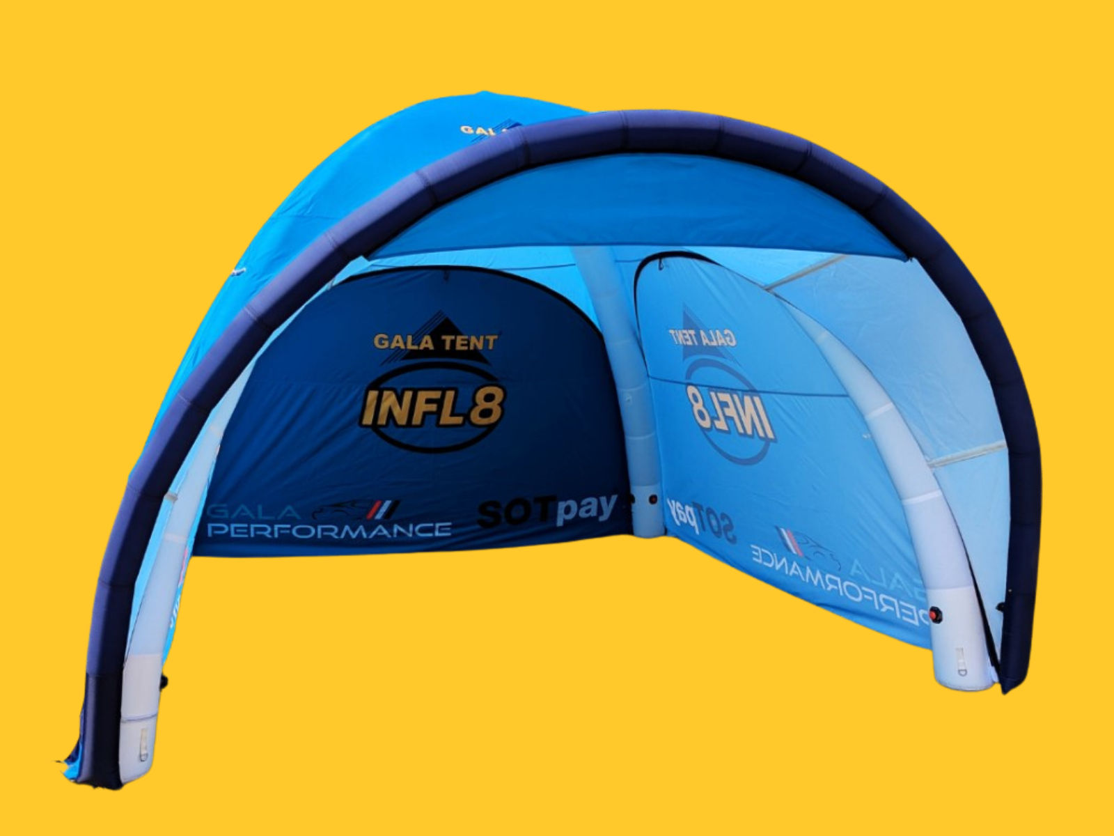 INFL8 branded inflatable tent