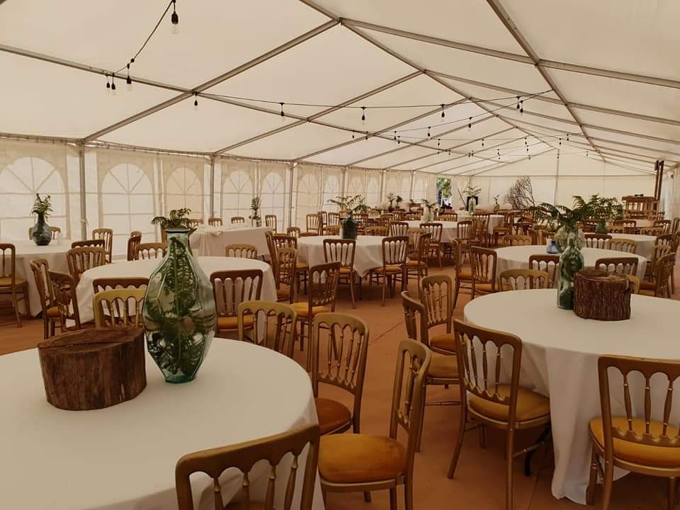 extra large marquee dressed for an event