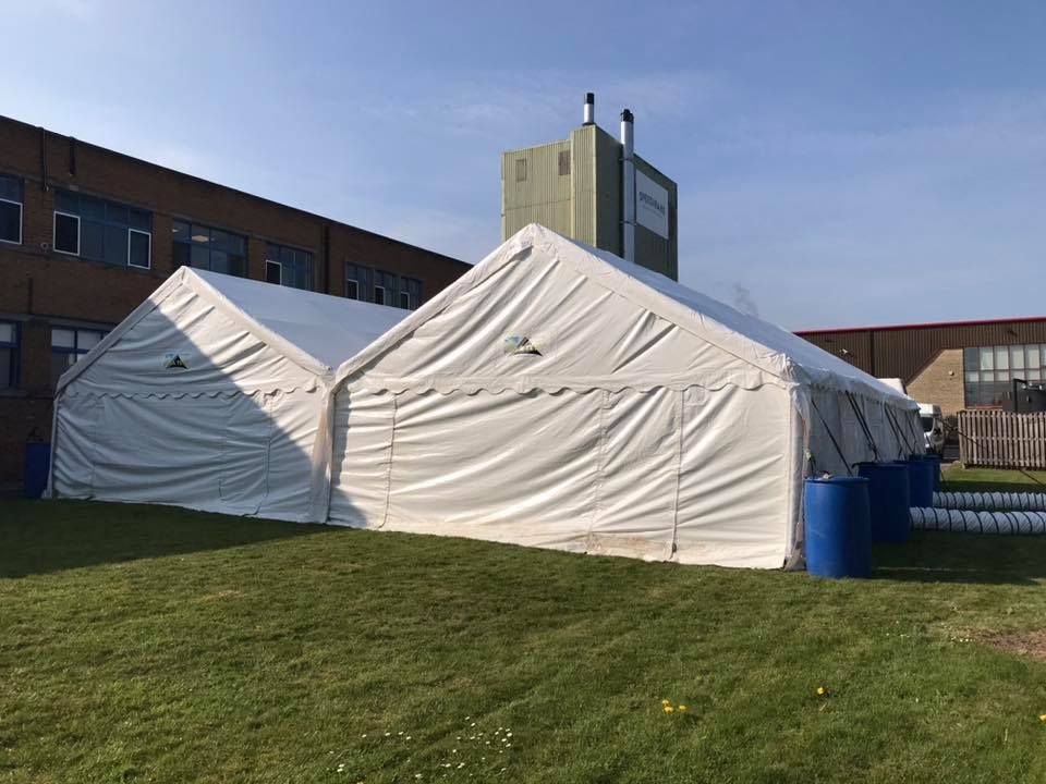 two large marquees side by side