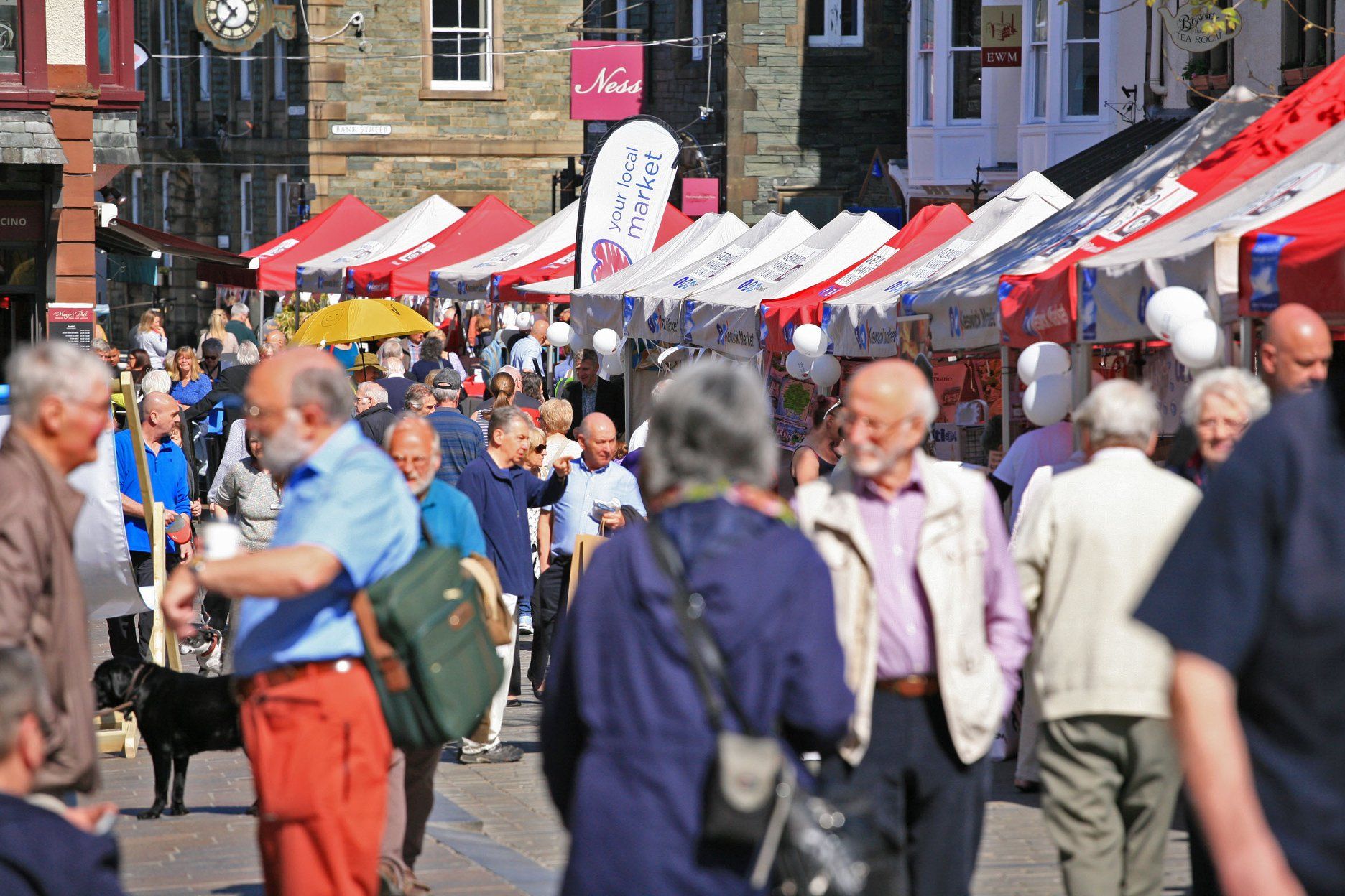 busy market street