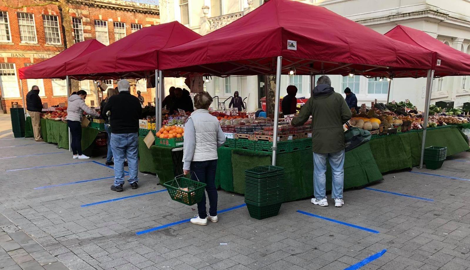 red market stall gazebos