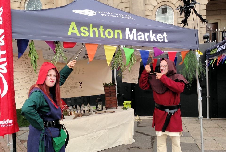 printed market stall gazebos at Ashton market