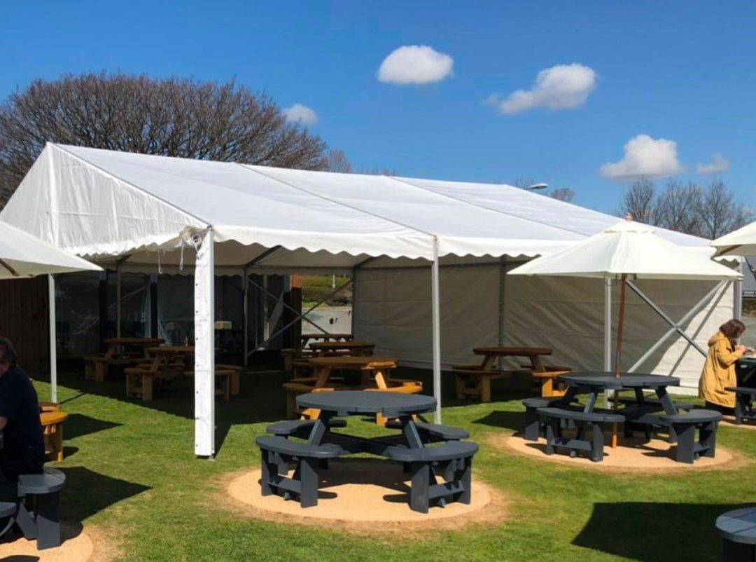huge waterprood marquee at sports centre