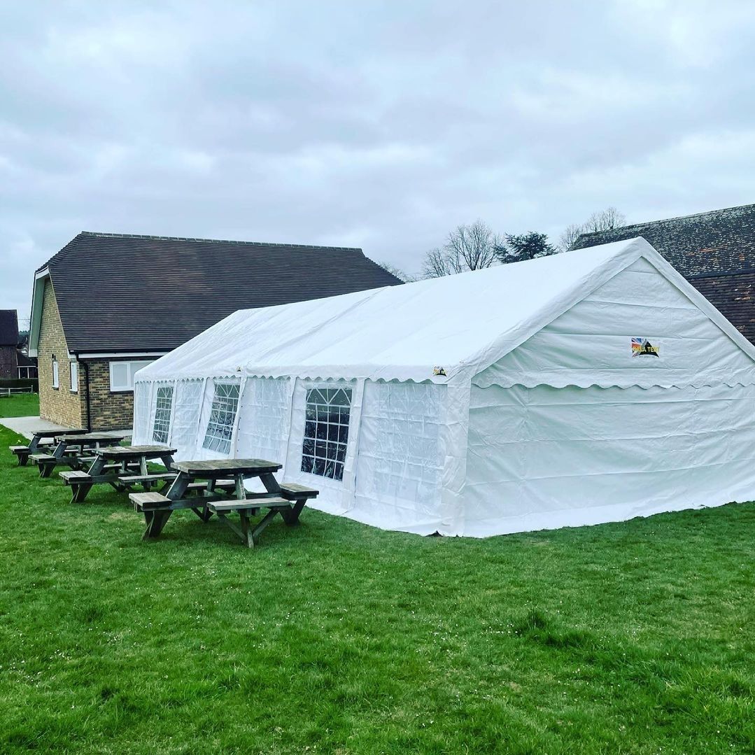 marquee in a pub beer garden