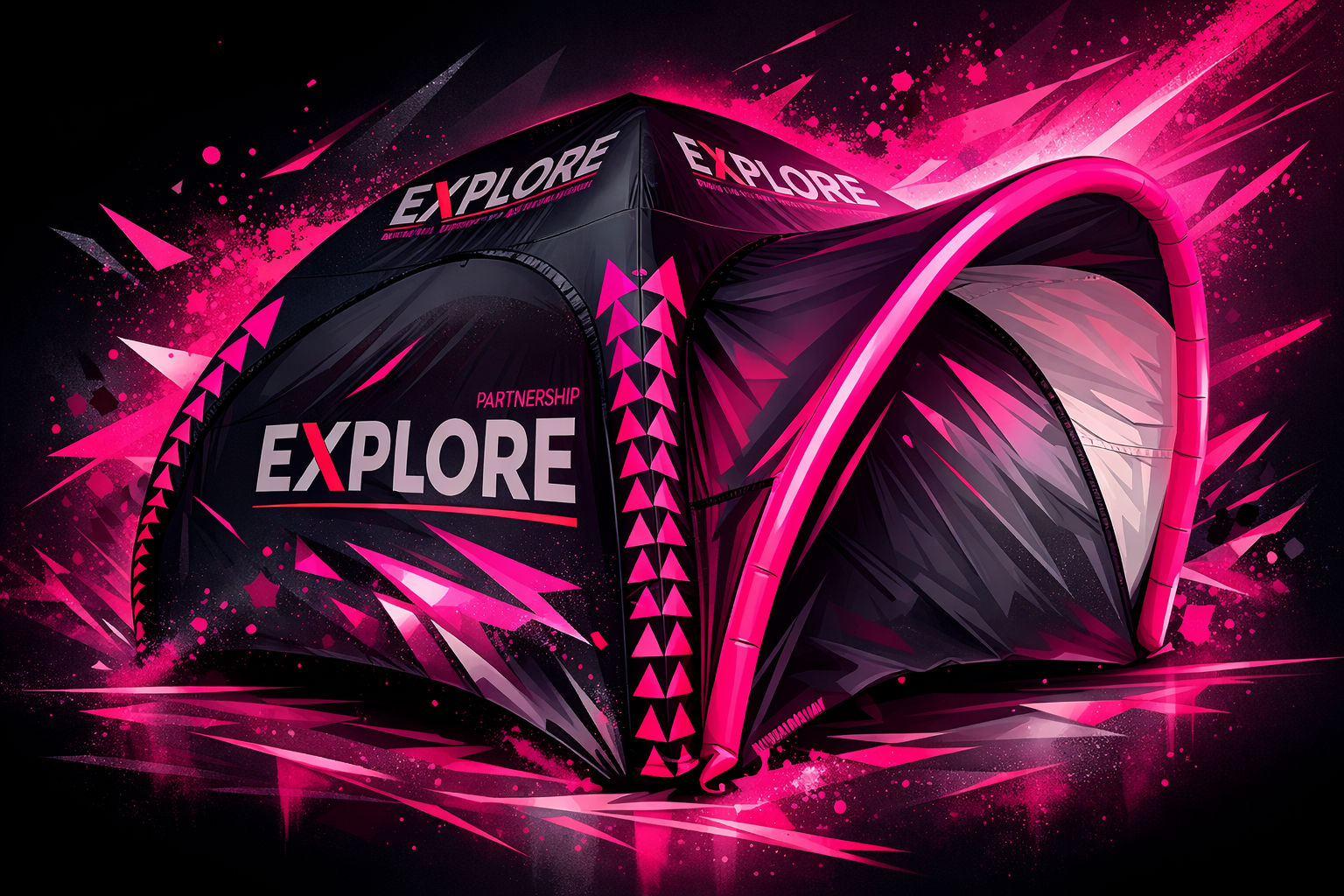 printed inflatable tent