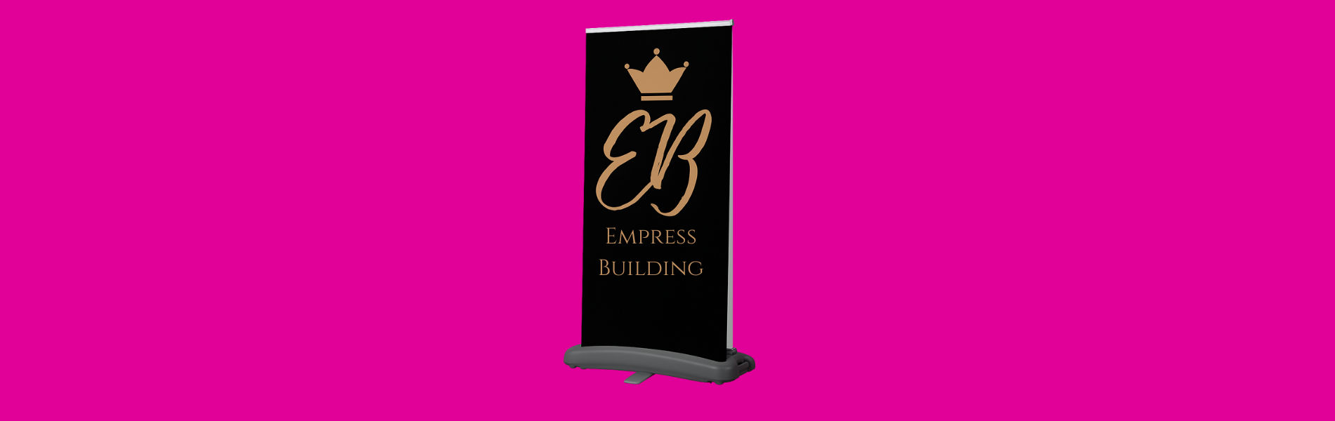 outdoor upright banner with branding