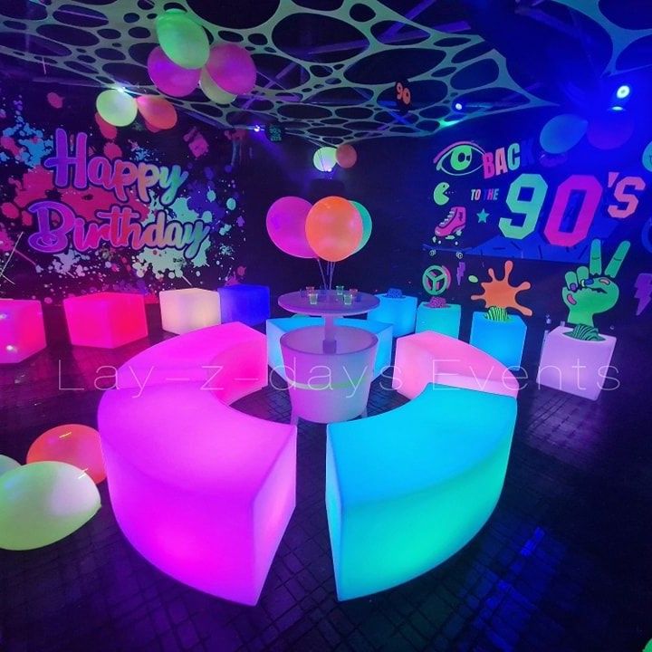 gazebo dressed for a 90s party from a hirer
