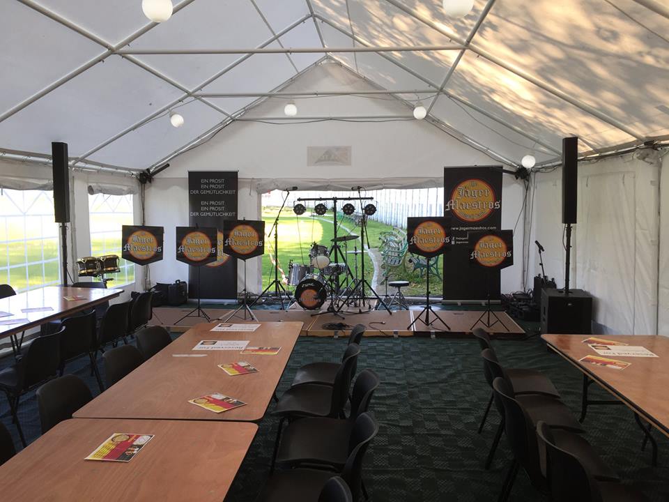 Music stage inside a marquee
