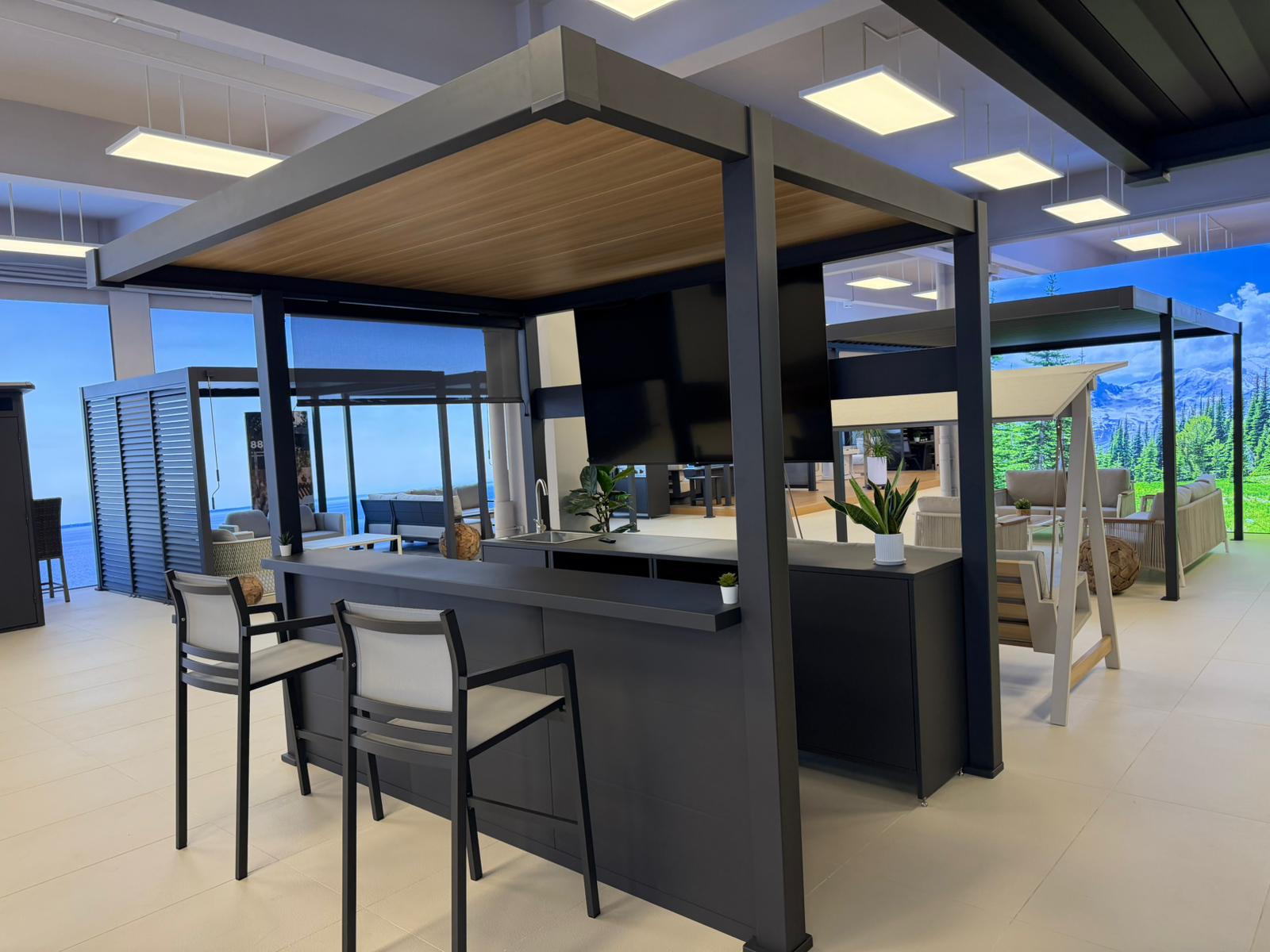 pergola kitchen suite in showroom