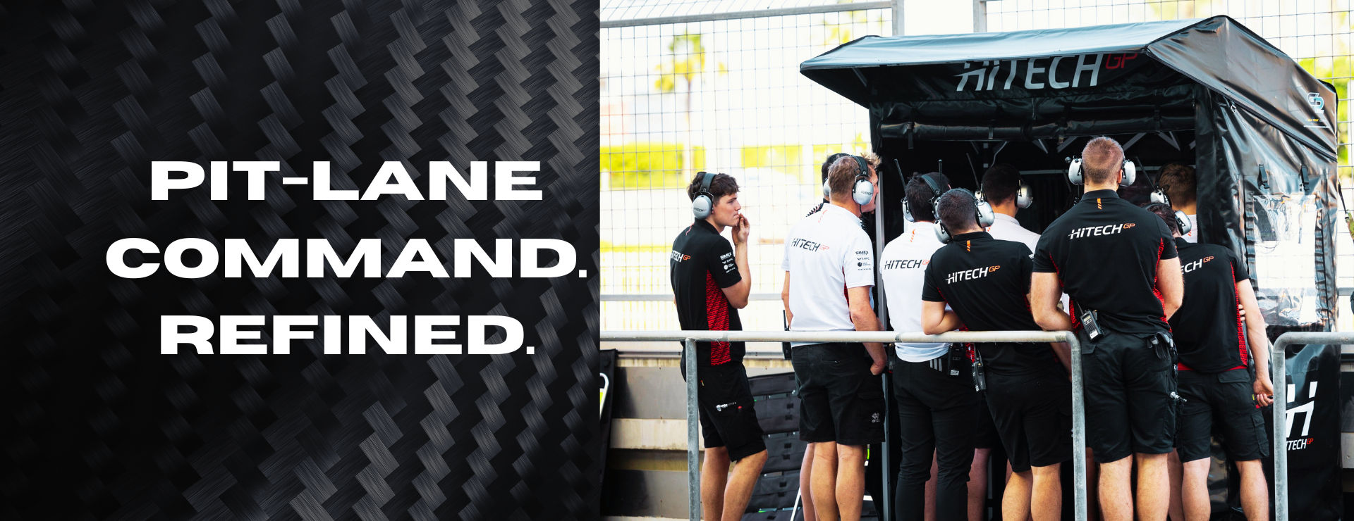 pit lane perch and shelter with race team