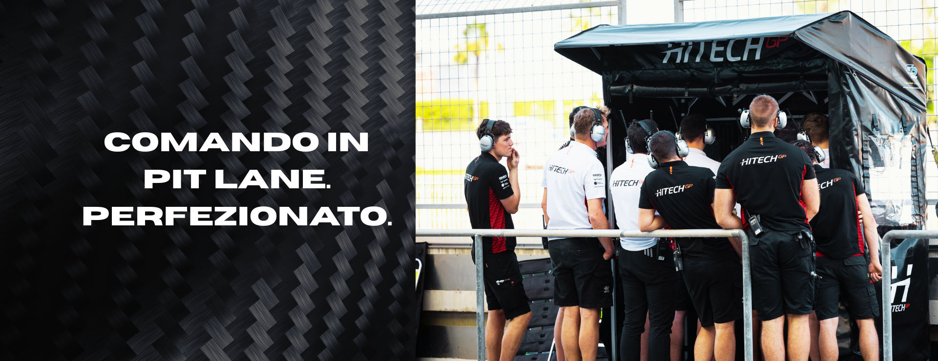 pit lane perch and shelter with race team