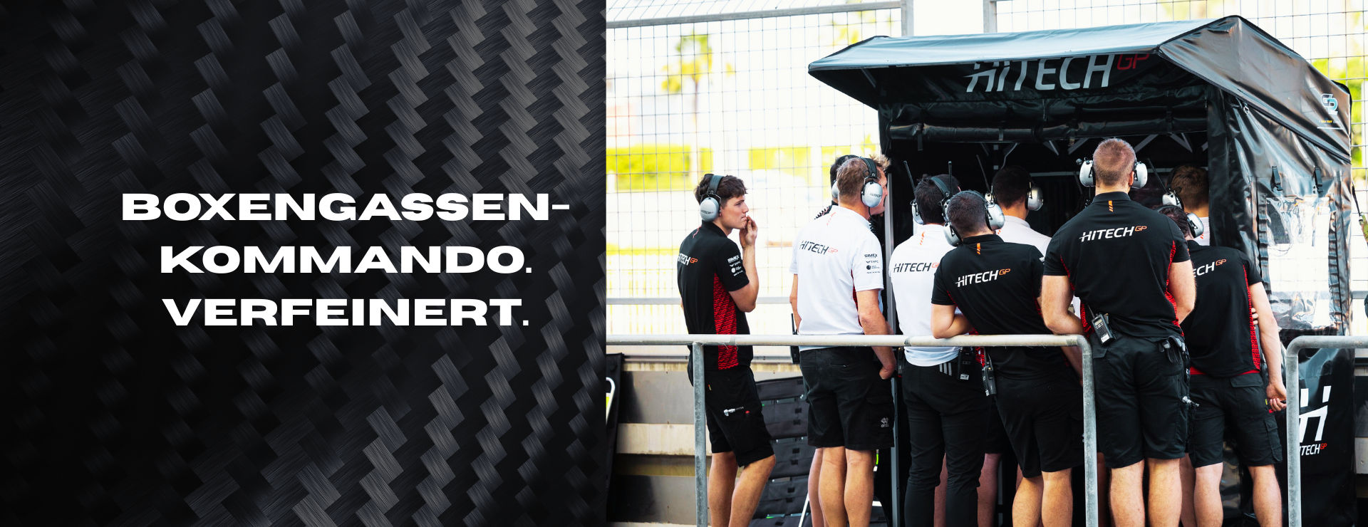 pit lane perch and shelter with race team