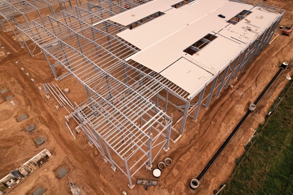 steel building being erected