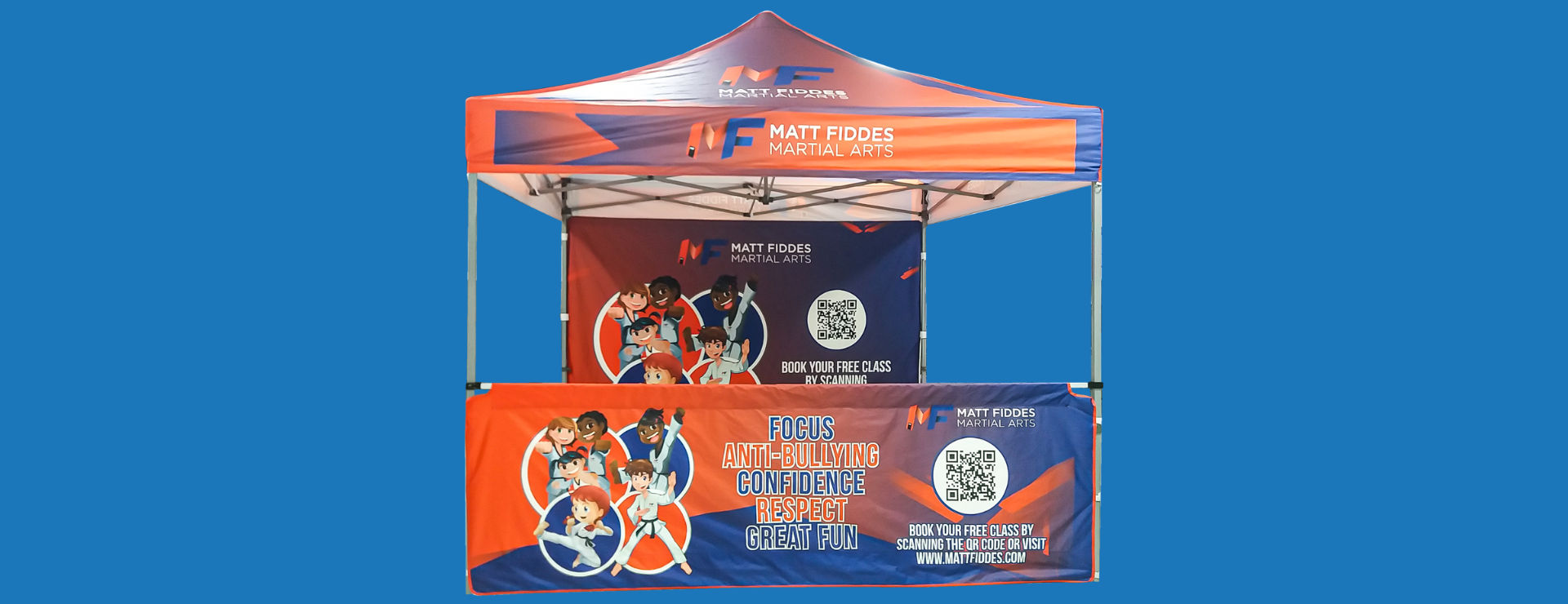 printed gazebo on blue background