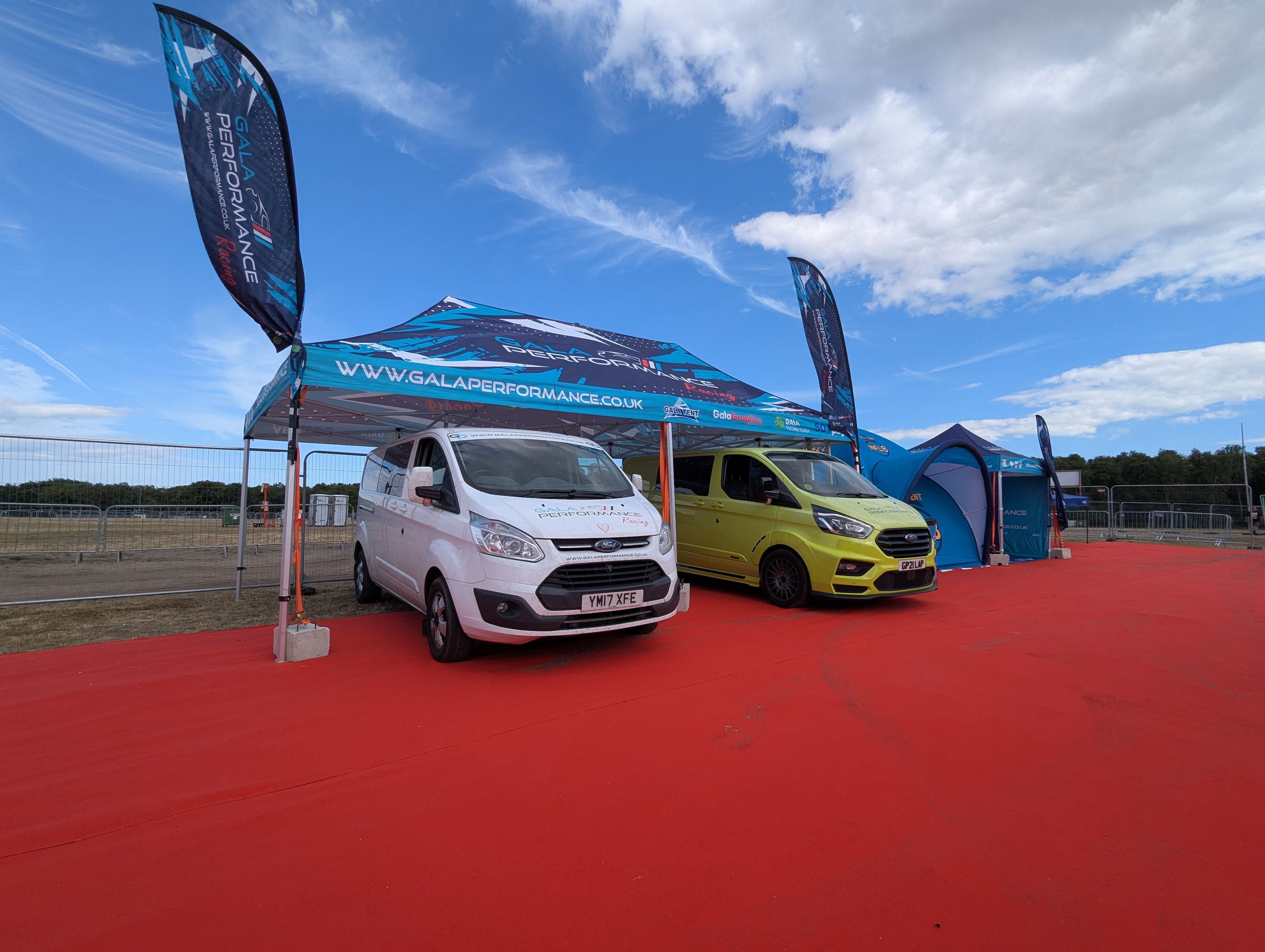 Van under Printed Gazebo