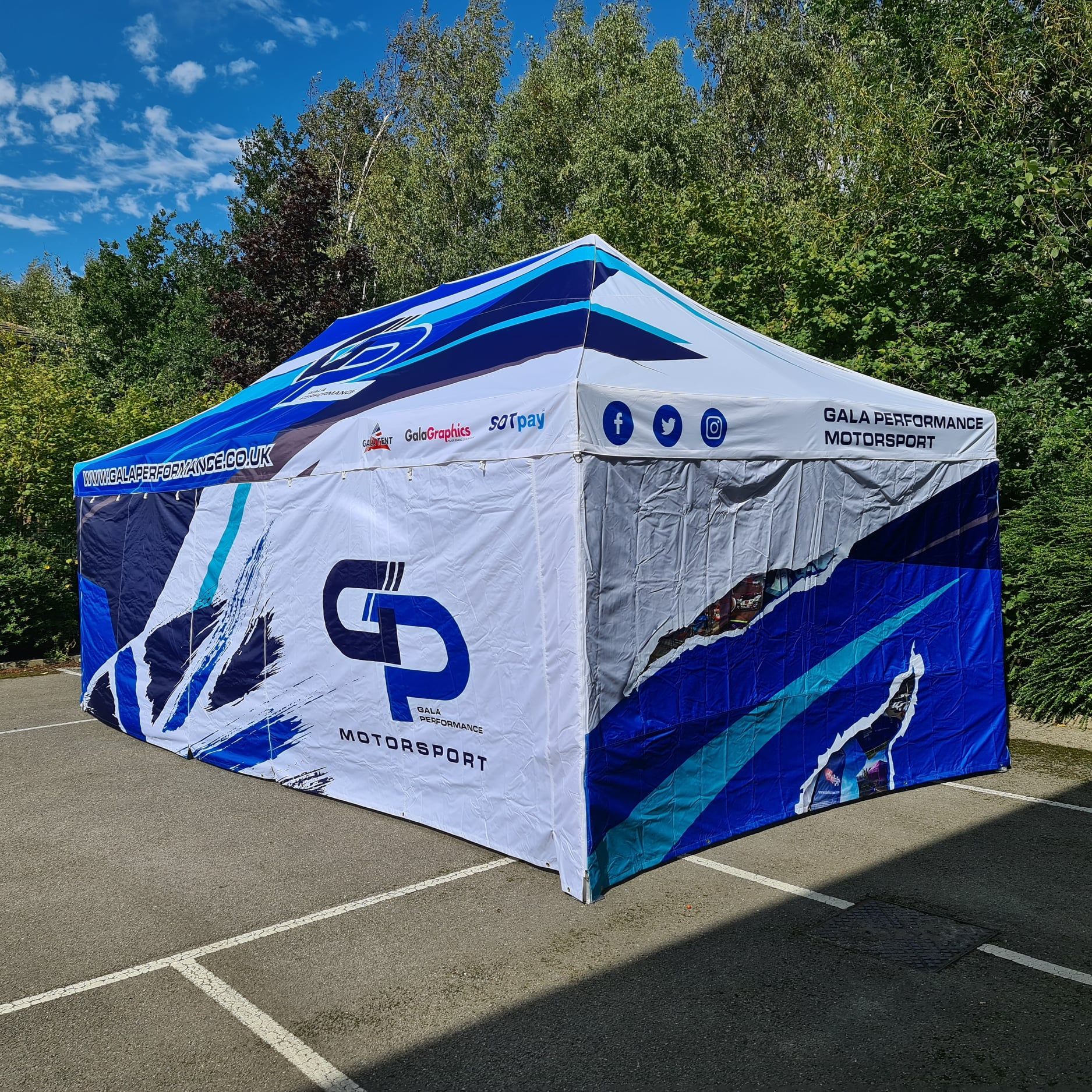 printed motorsport brand gazebo