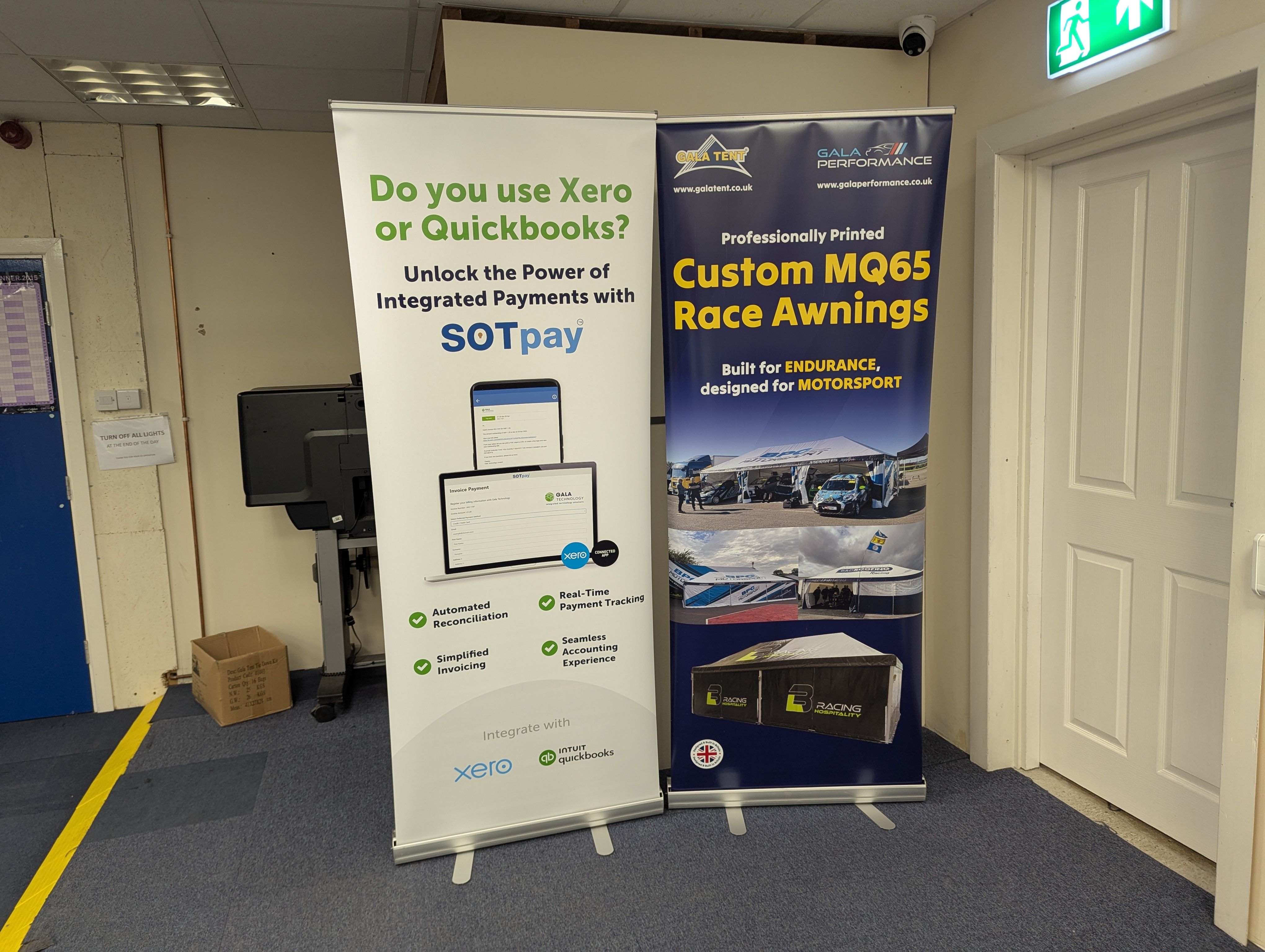 Indoor roller banners
