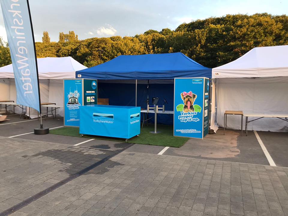 colourful gazebo with personalised logo for branding