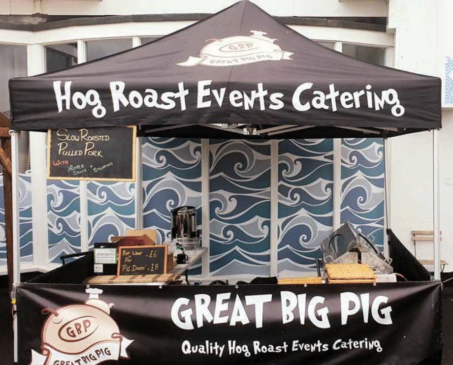 a well presented gazebo and lighting unit at a trade show