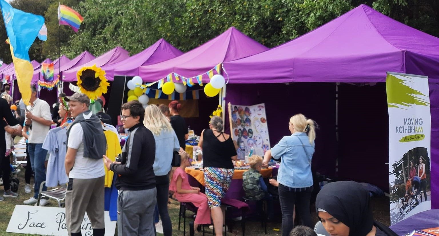 trader gazebos at small festival
