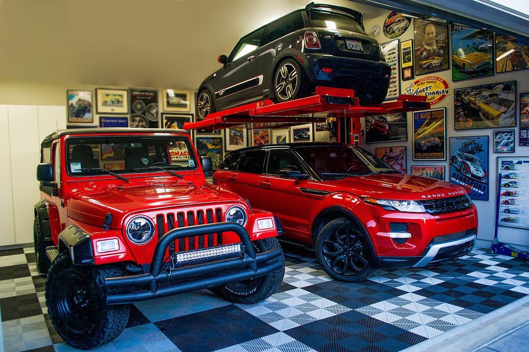 triple home garage with swisstrax flooring