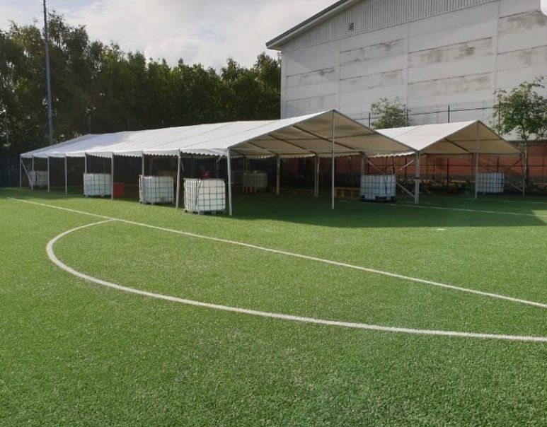 large marquee with lots of anchorage