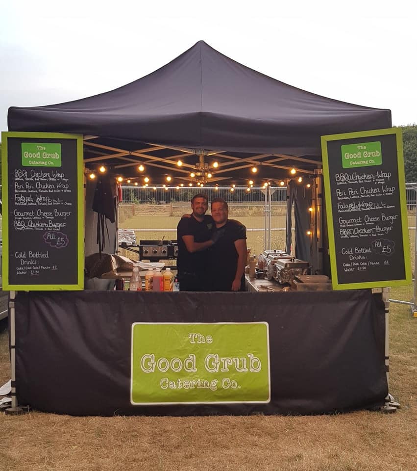 The good grub company pop up gazebo with signage
